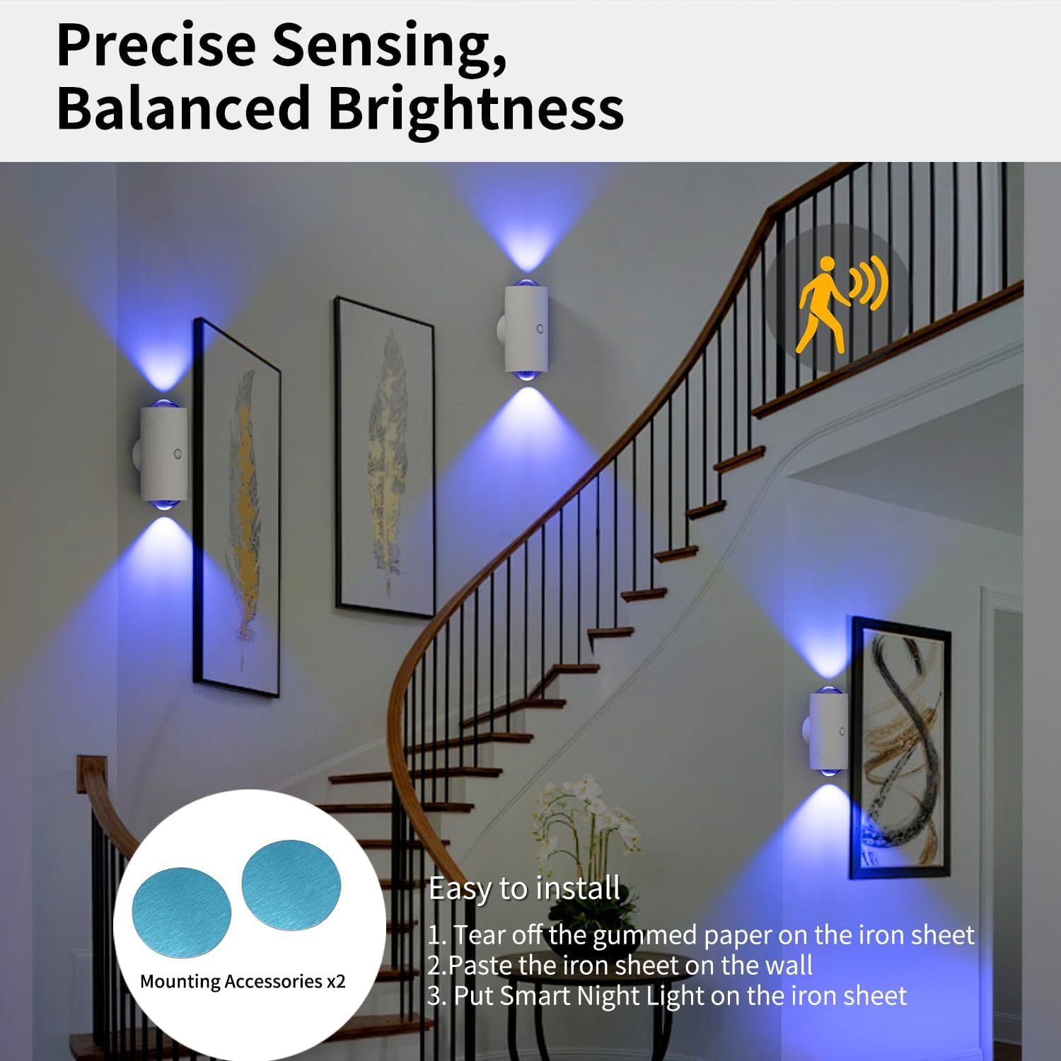 4-Pack Rechargeable Motion Sensor Night Lights with Magnetic Mount & RGB Color Modes - Image 22
