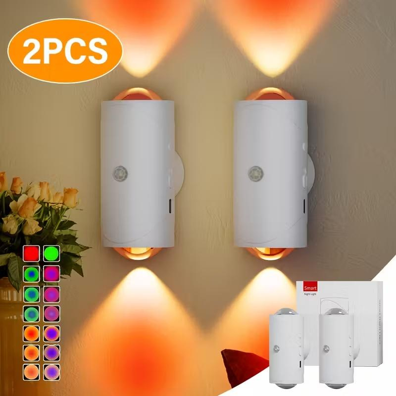 4-Pack Rechargeable Motion Sensor Night Lights with Magnetic Mount & RGB Color Modes - Image 19