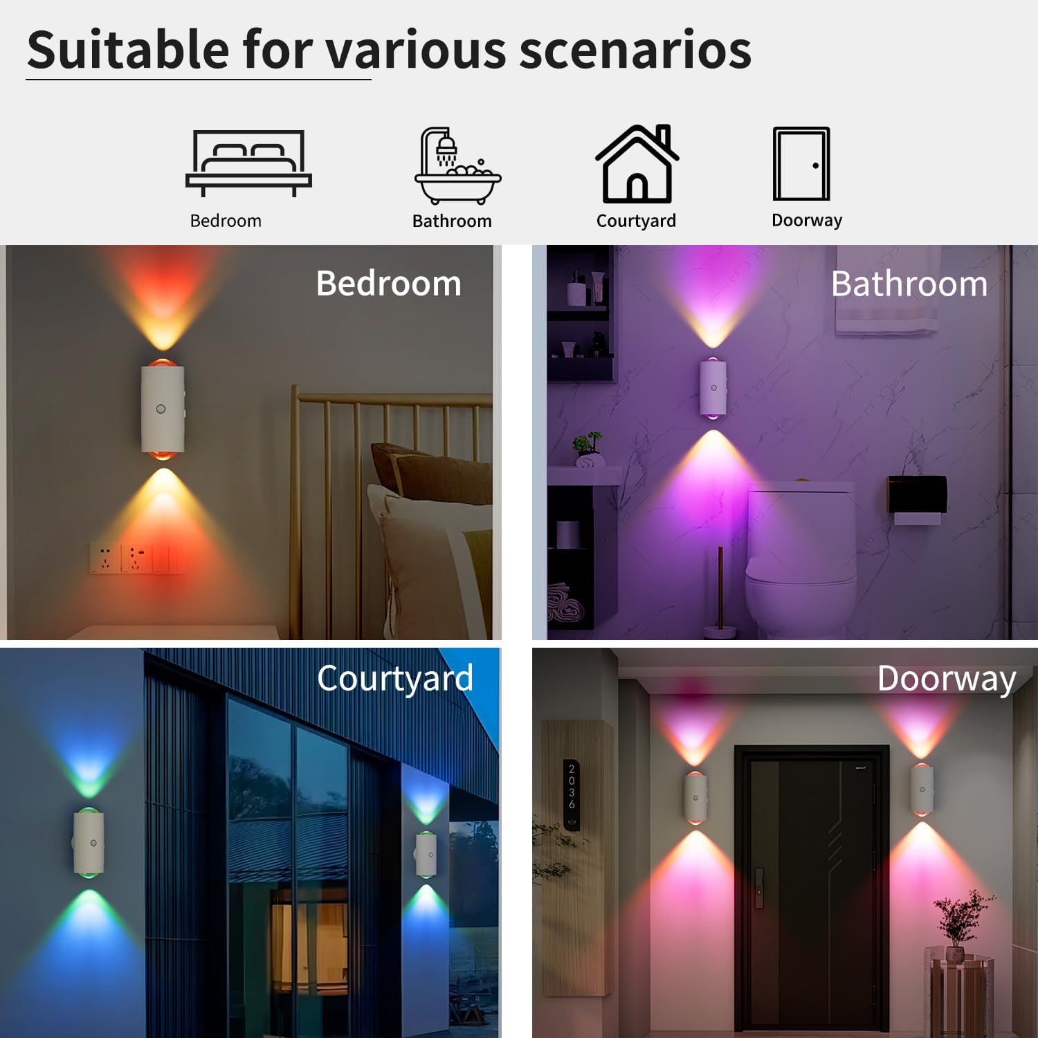 4-Pack Rechargeable Motion Sensor Night Lights with Magnetic Mount & RGB Color Modes - Image 17