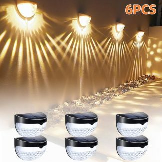 12/6 Solar fence lights, solar platform lights, solar wall lights, rechargeable solar cells, suitable for front porches, security lights, wall installation, terraces, fences, garages, decoration