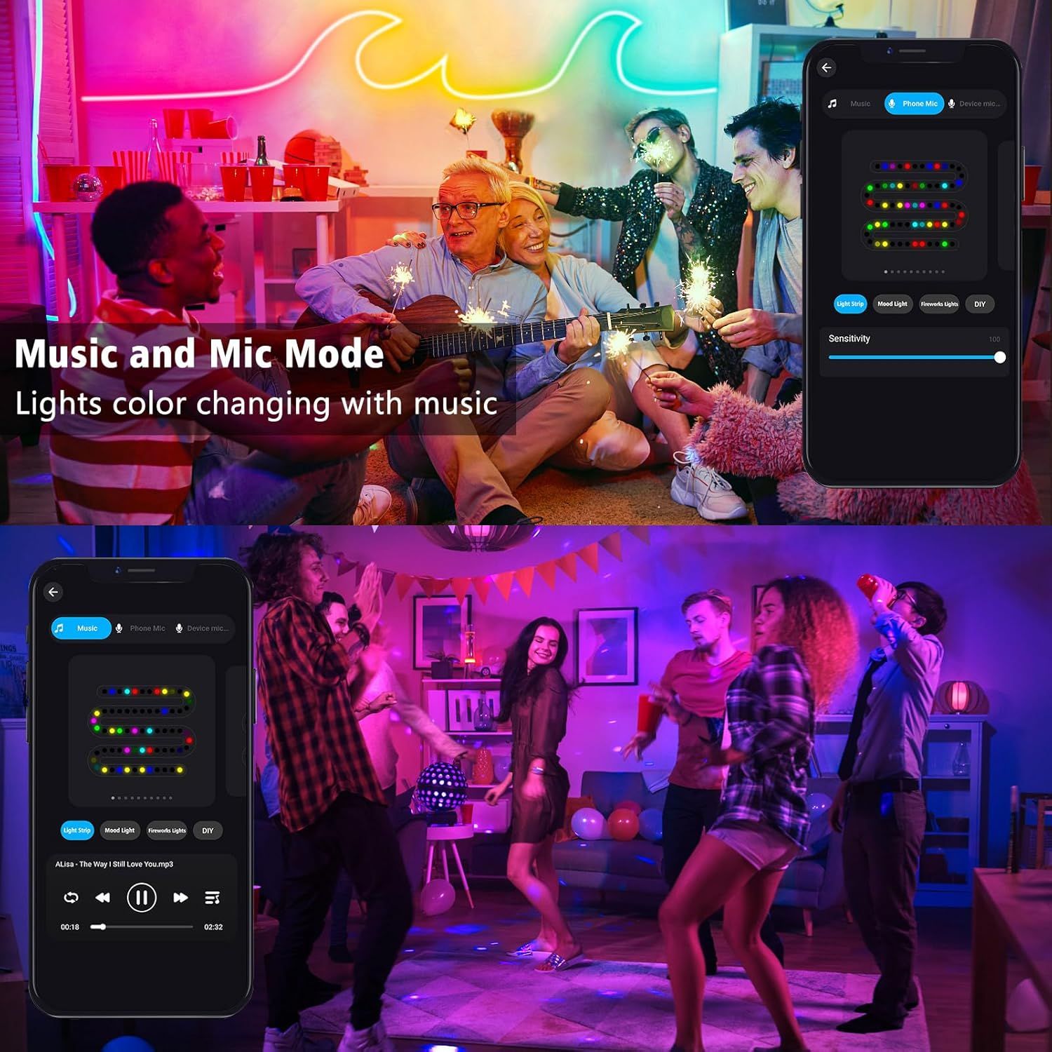 RGB Neon Rope Lights with App Control, Music Sync & Waterproof Design - Image 2