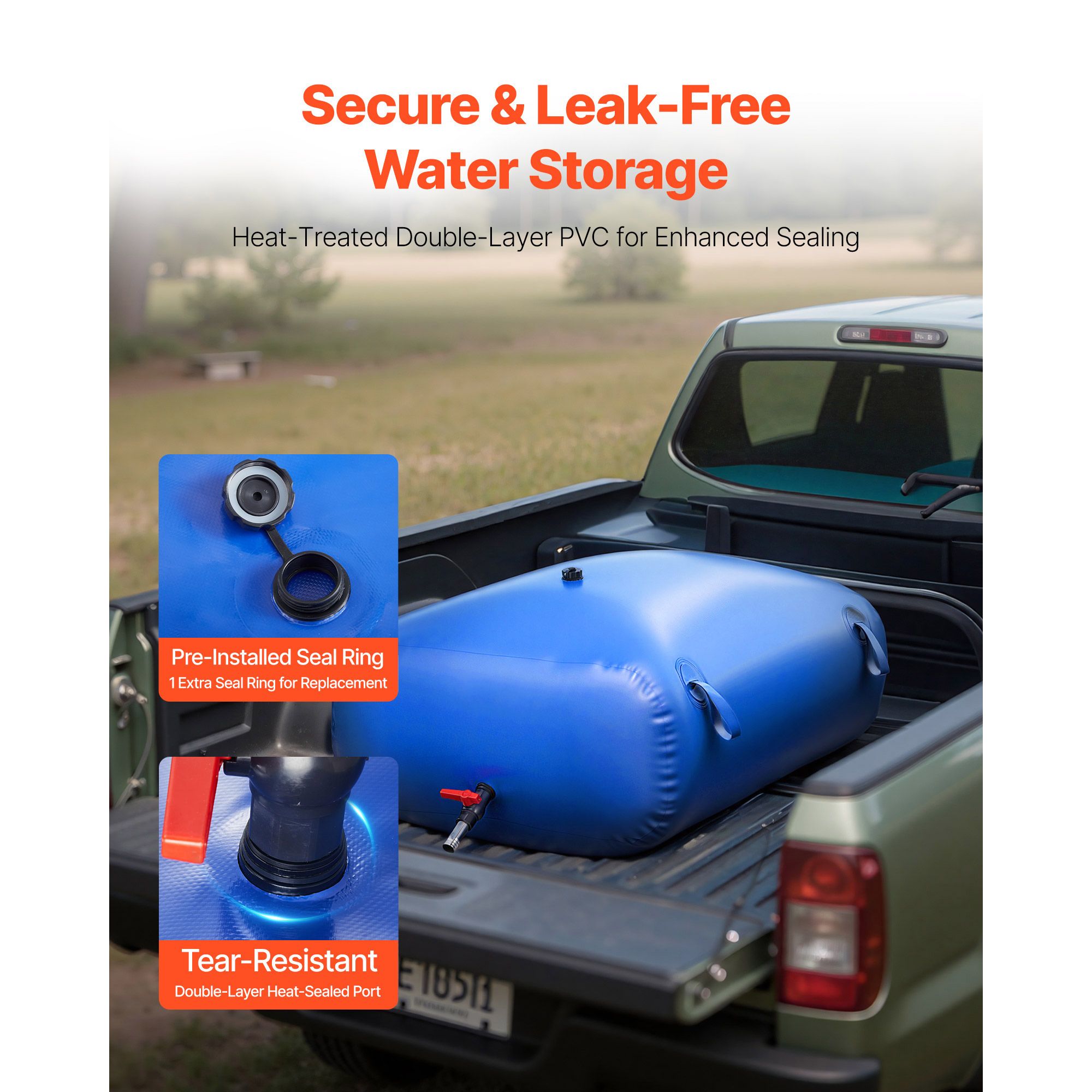 87.2 Gallon Collapsible Water Storage Bladder – Heavy-Duty 1000D PVC Portable Water Tank - Image 4