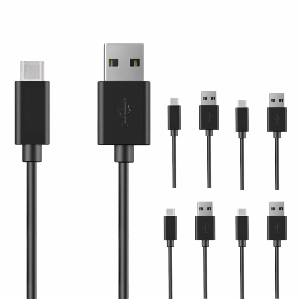 5-Pack USB to USB-C Charging & Data Transfer Cables – 38 Inch, Black