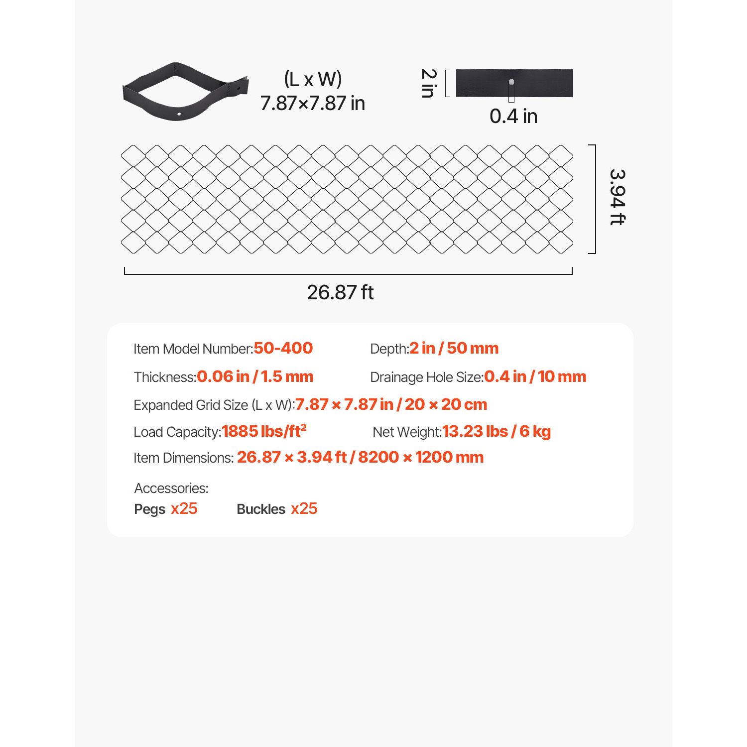 Heavy Duty Gravel Grid Ground Stabilization System – 2" Deep Geo Grid for Driveways, Patios & Slopes - Image 5
