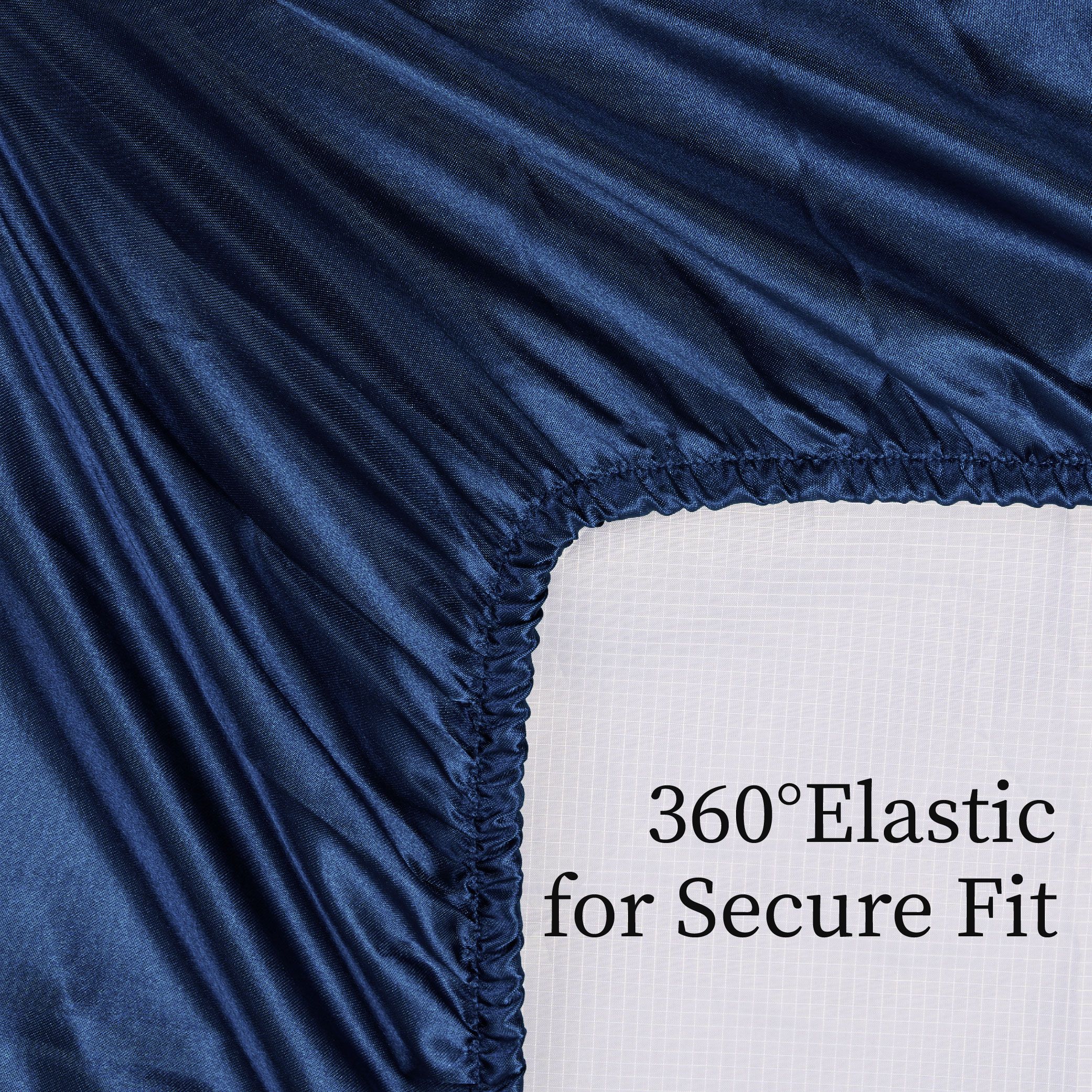 King Size Satin Bed Sheet Set – 4 Piece Silky Bedding Collection, Navy Blue - Image 4