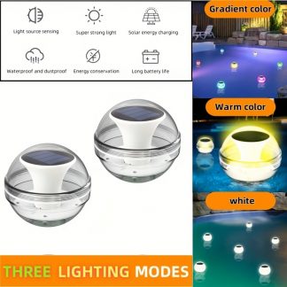 Swimming Pool Lights Solar Floating Light with Multi-Color LED Waterproof Outdoor Garden Lights 6pcs,IPX7 Waterproof Rechargeable Color Changing Led Glow Globe Pool